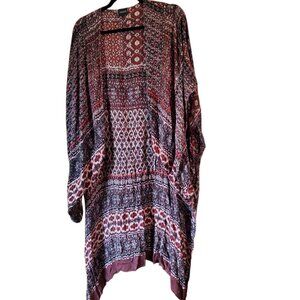 SAACHI Long Wrap Beach Cover UP with Kimono Sleeves